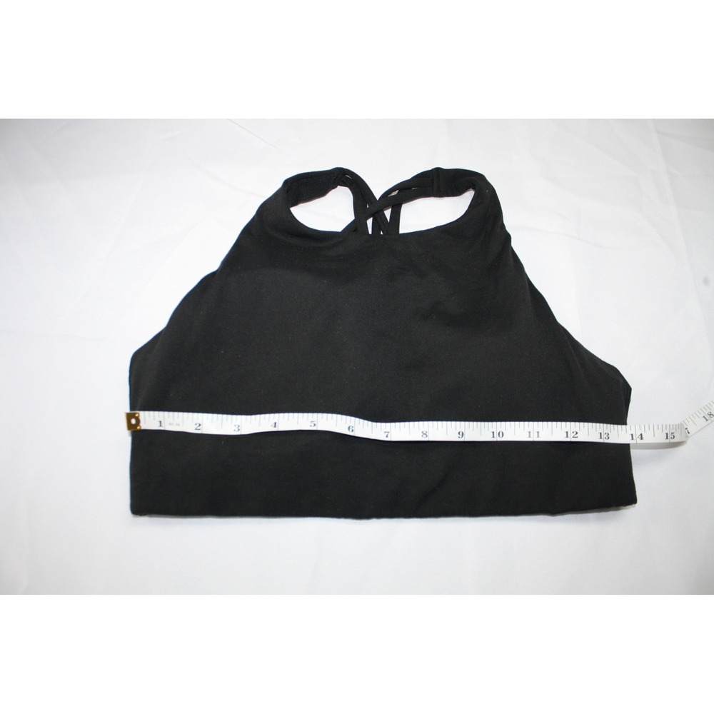 Athleta Black High Neck Strappy Cross Back Sports Bra Medium - Picture 5 of 6